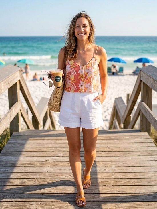 Hurley Tops - Hurley Pink and Yellow Floral Camisole